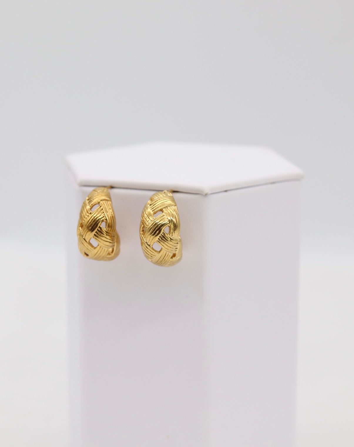 Woven Gold Statement Earrings