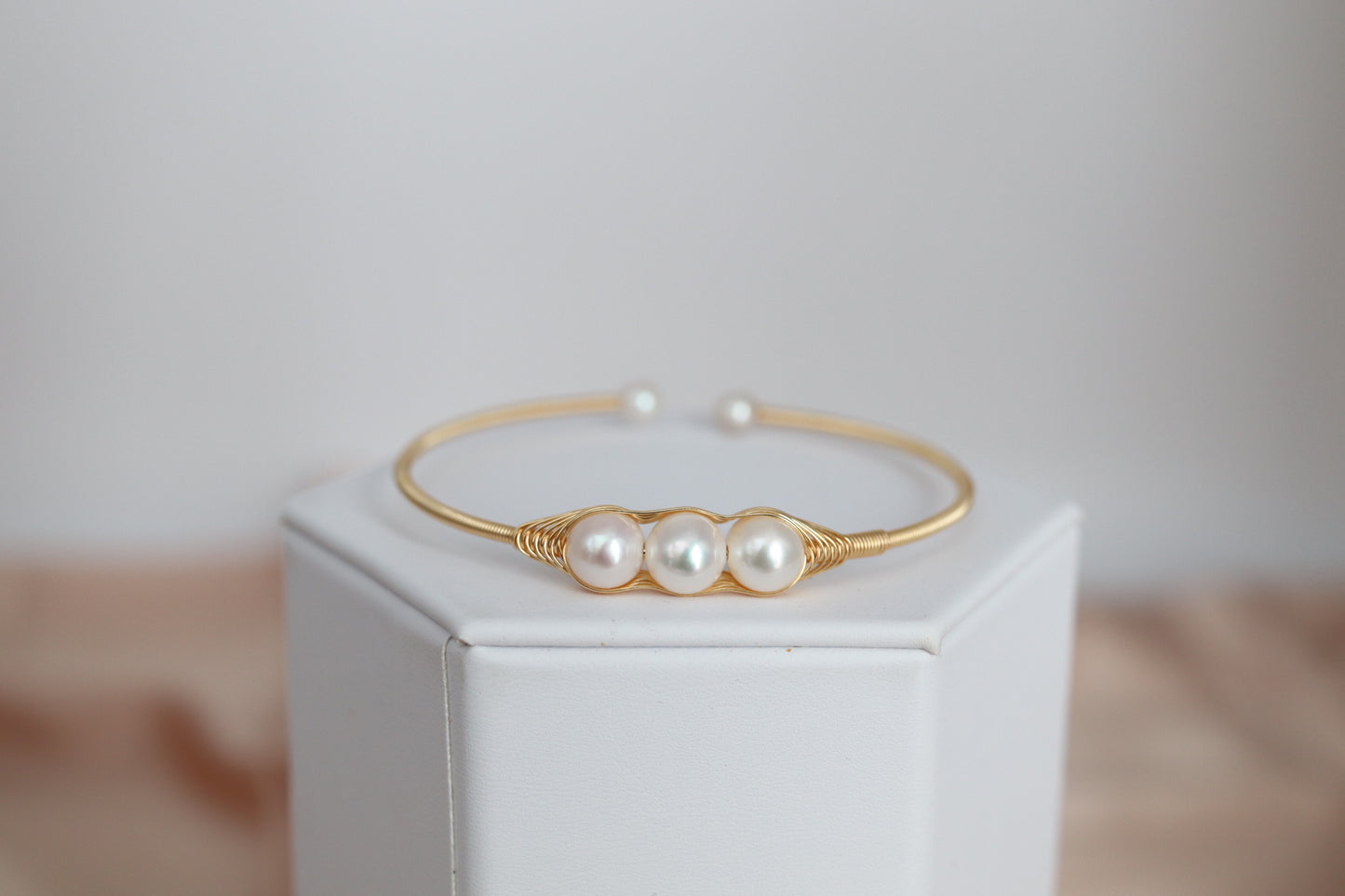 Three Fresh Water Pearls with Gold Filled Wiring