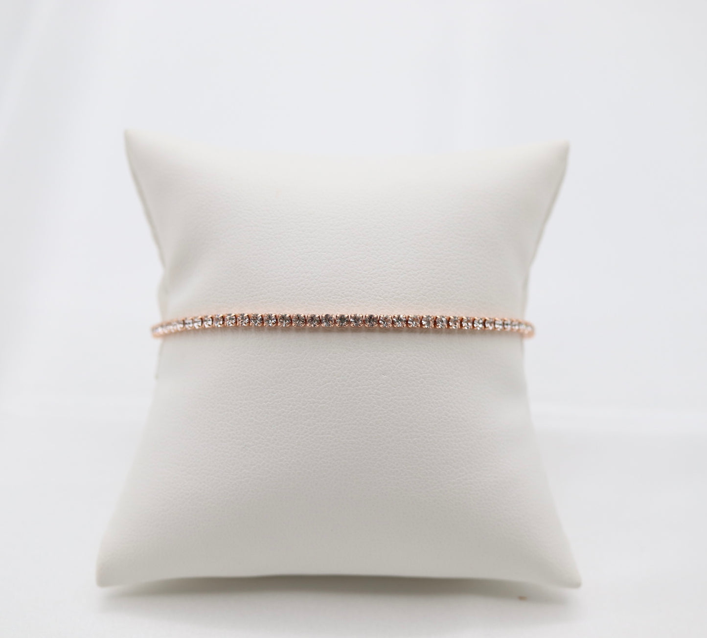 CZ Thin Rose Gold Tennis Bracelet
