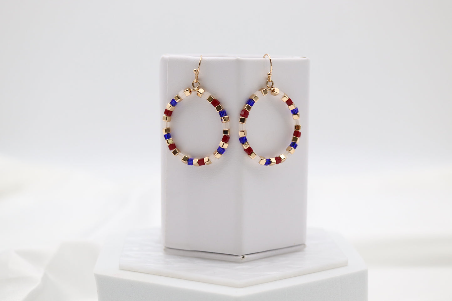 Glass Bead Patriot Earring