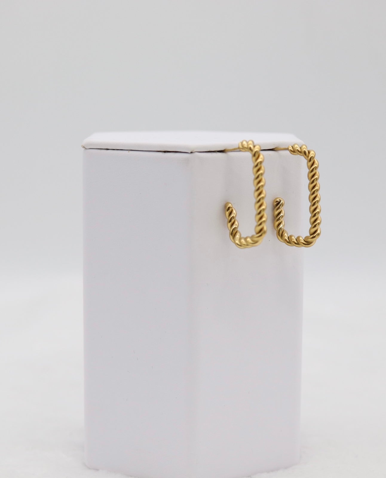 Twisted Rope Square Hoop Earrings