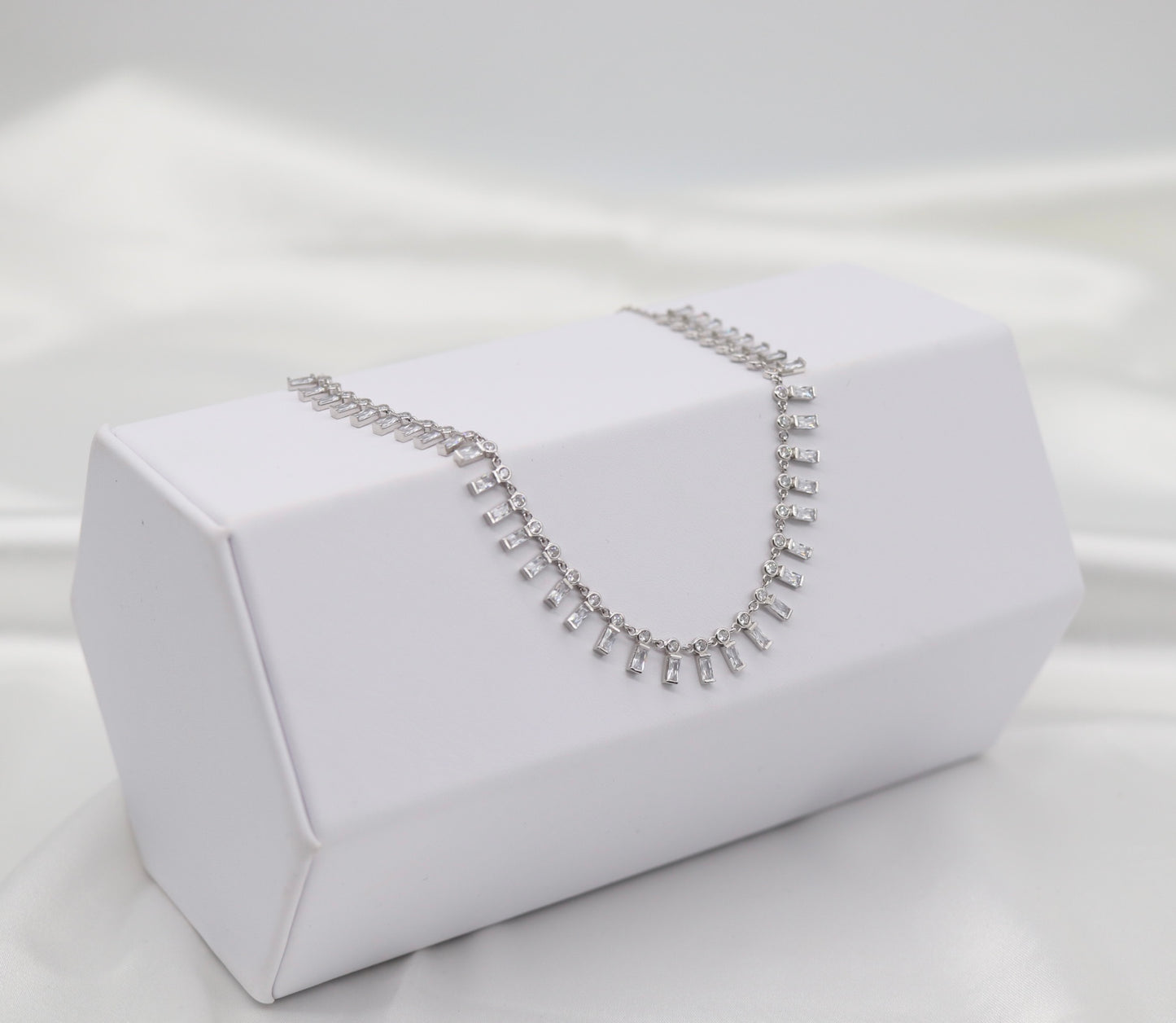 Baguette-Cut CZ Choker Necklace