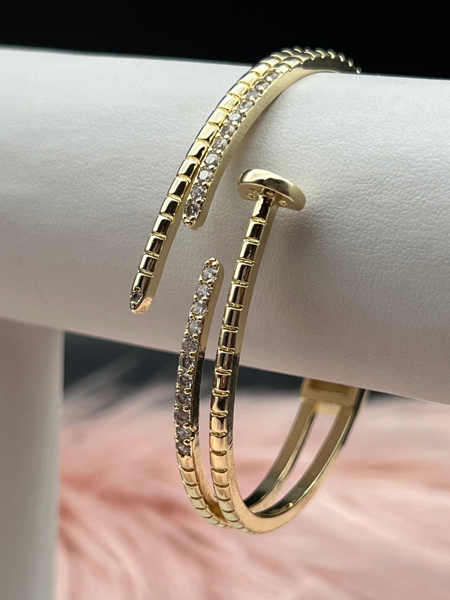 Nail CZ Diamond Inlaid Bracelet