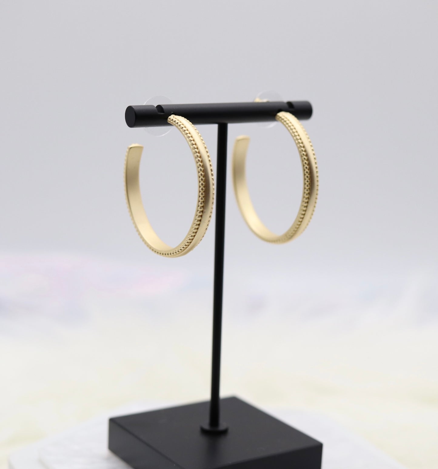 Matte Gold Hoop Earrings