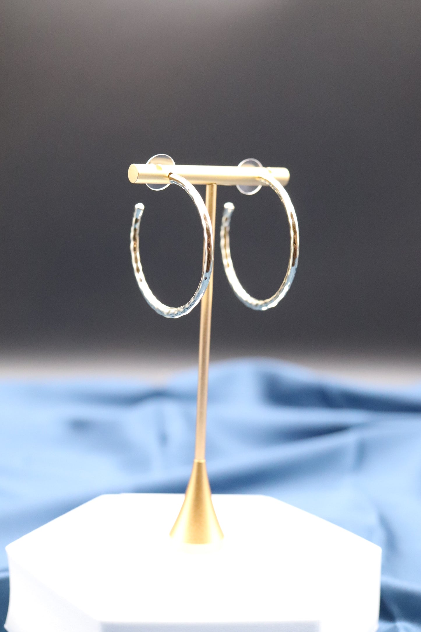 Hammered Gold Hoop Earrings