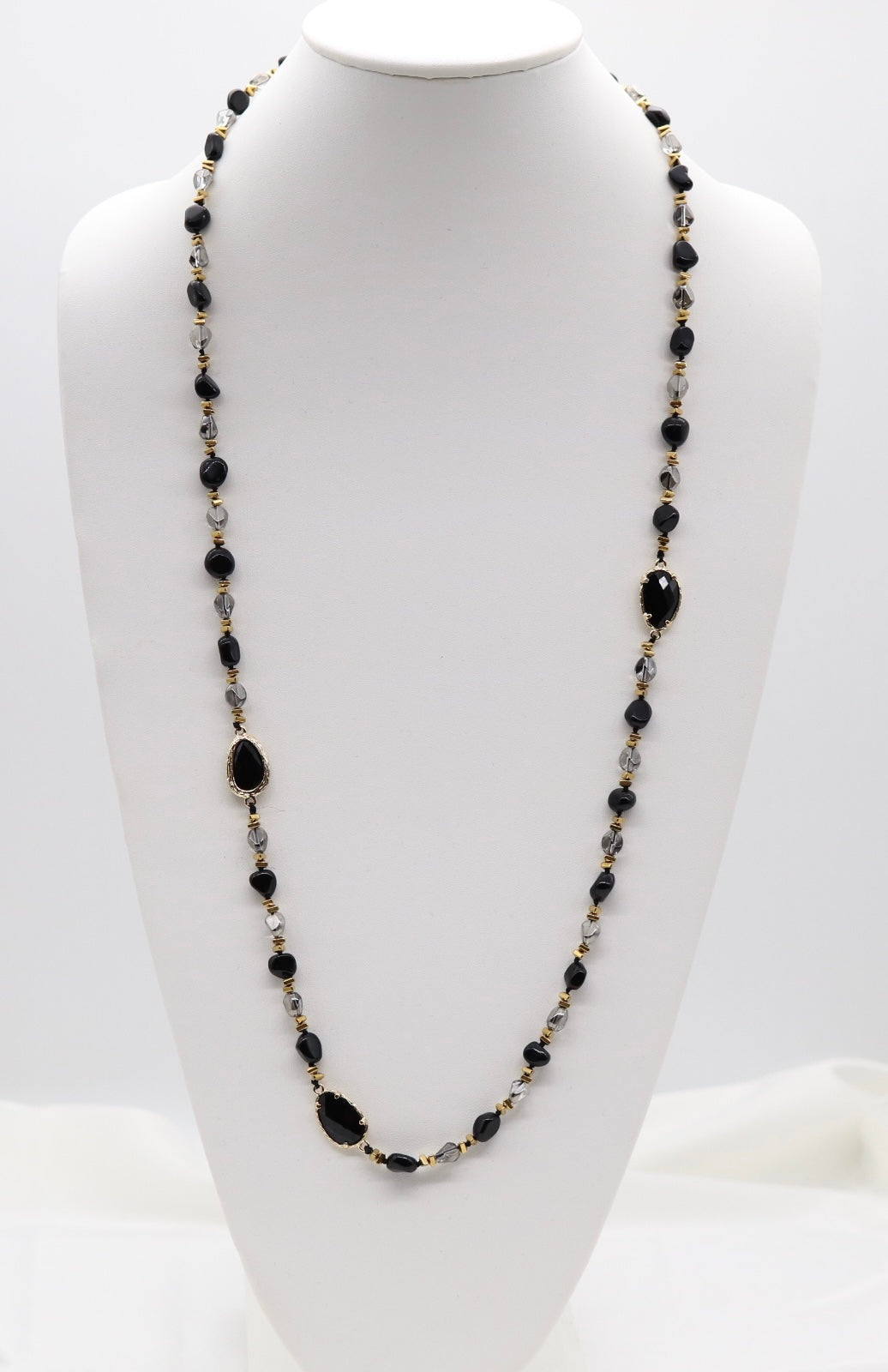 Midnight Elegance Black Crystal Necklace