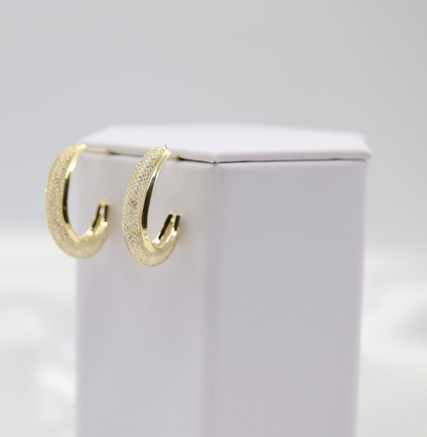 Classic Textured Gold Huggie Earrings