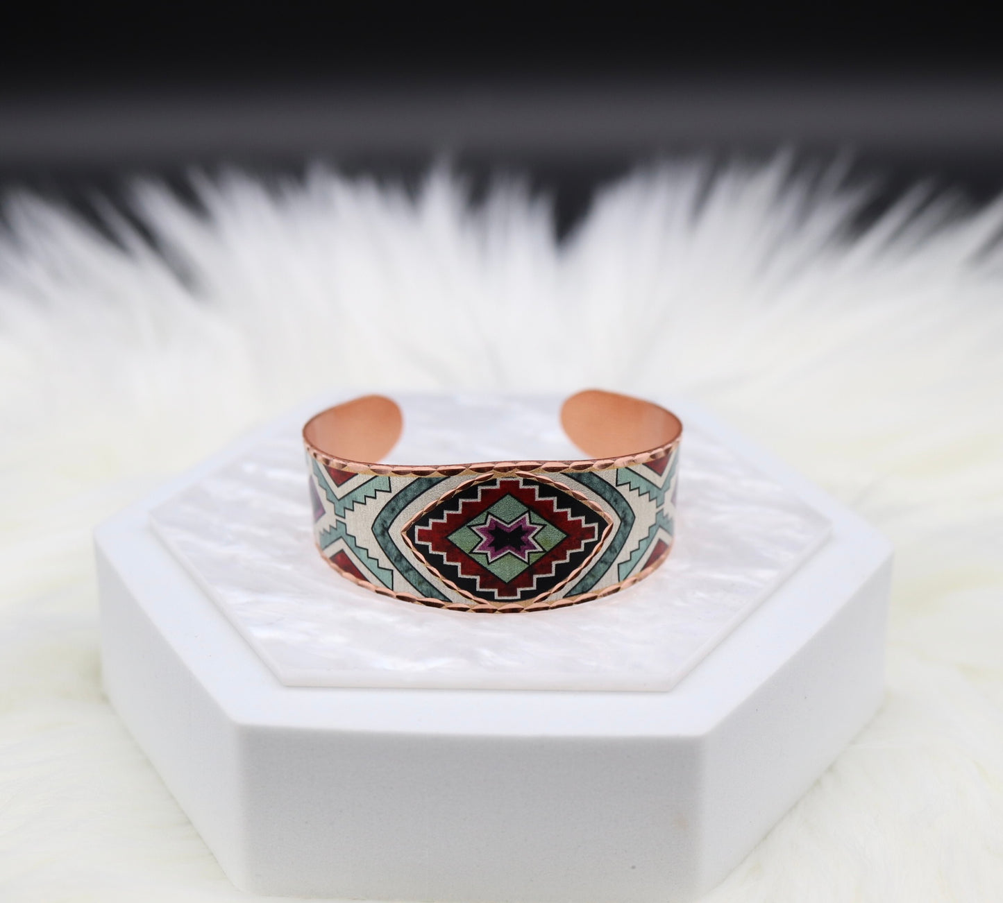 Variety Green and Red Copper Bracelet