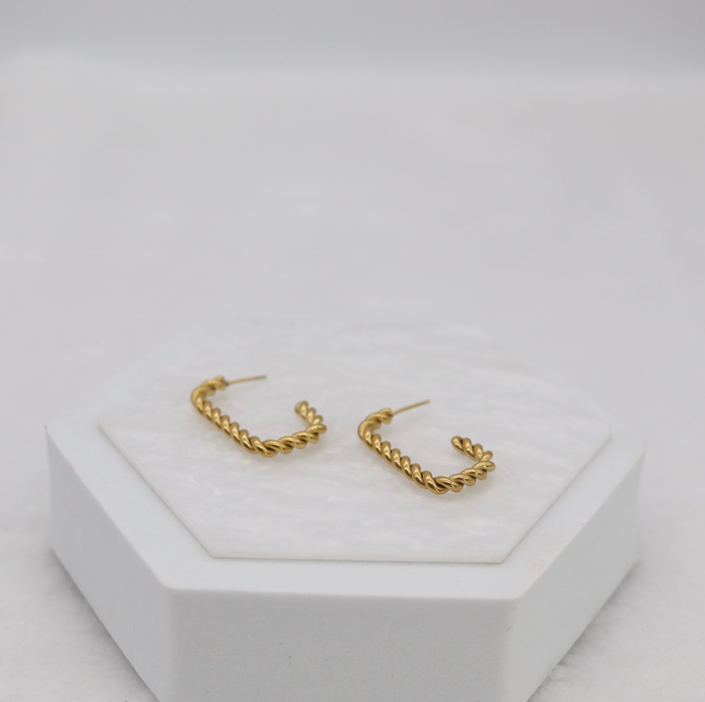 Twisted Rope Square Hoop Earrings