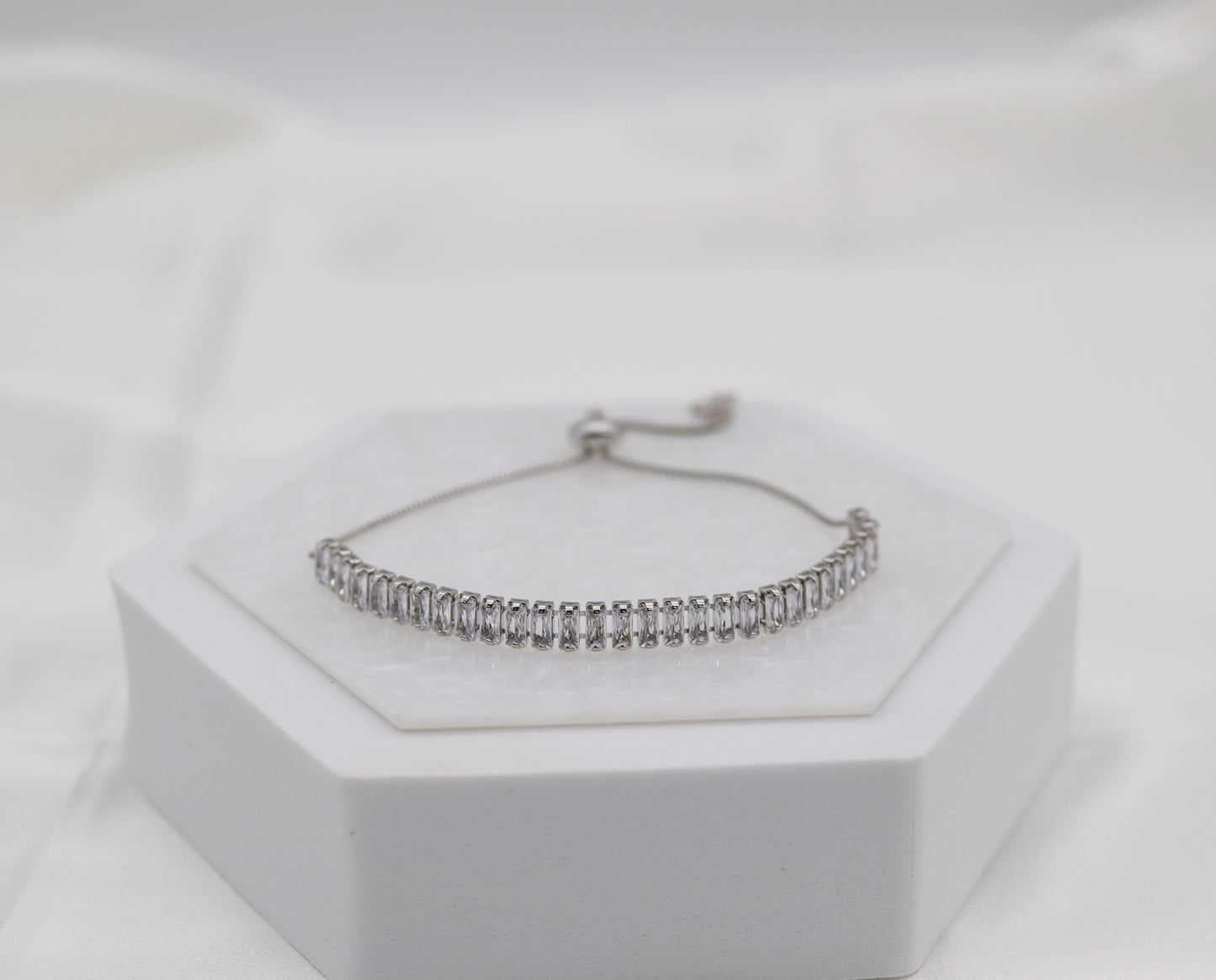 CZ Tennis Bolo Adjustable Bracelet