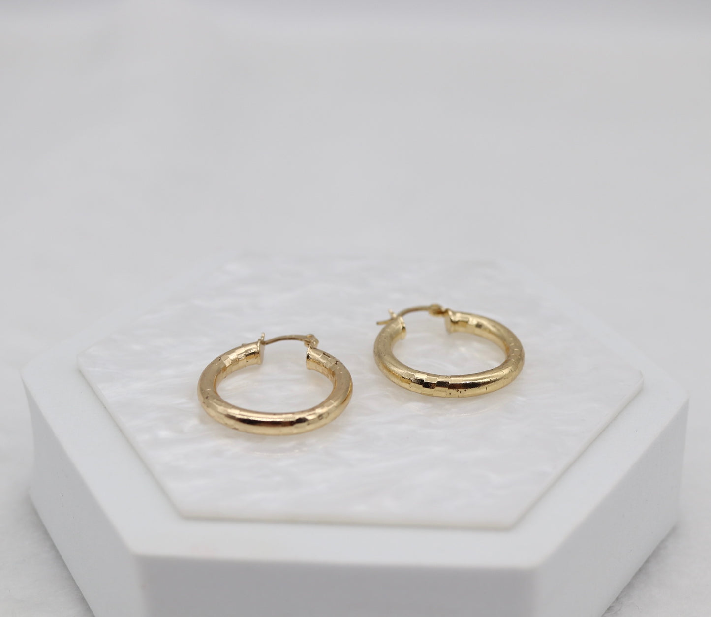 Textured Gold Hoop Earrings