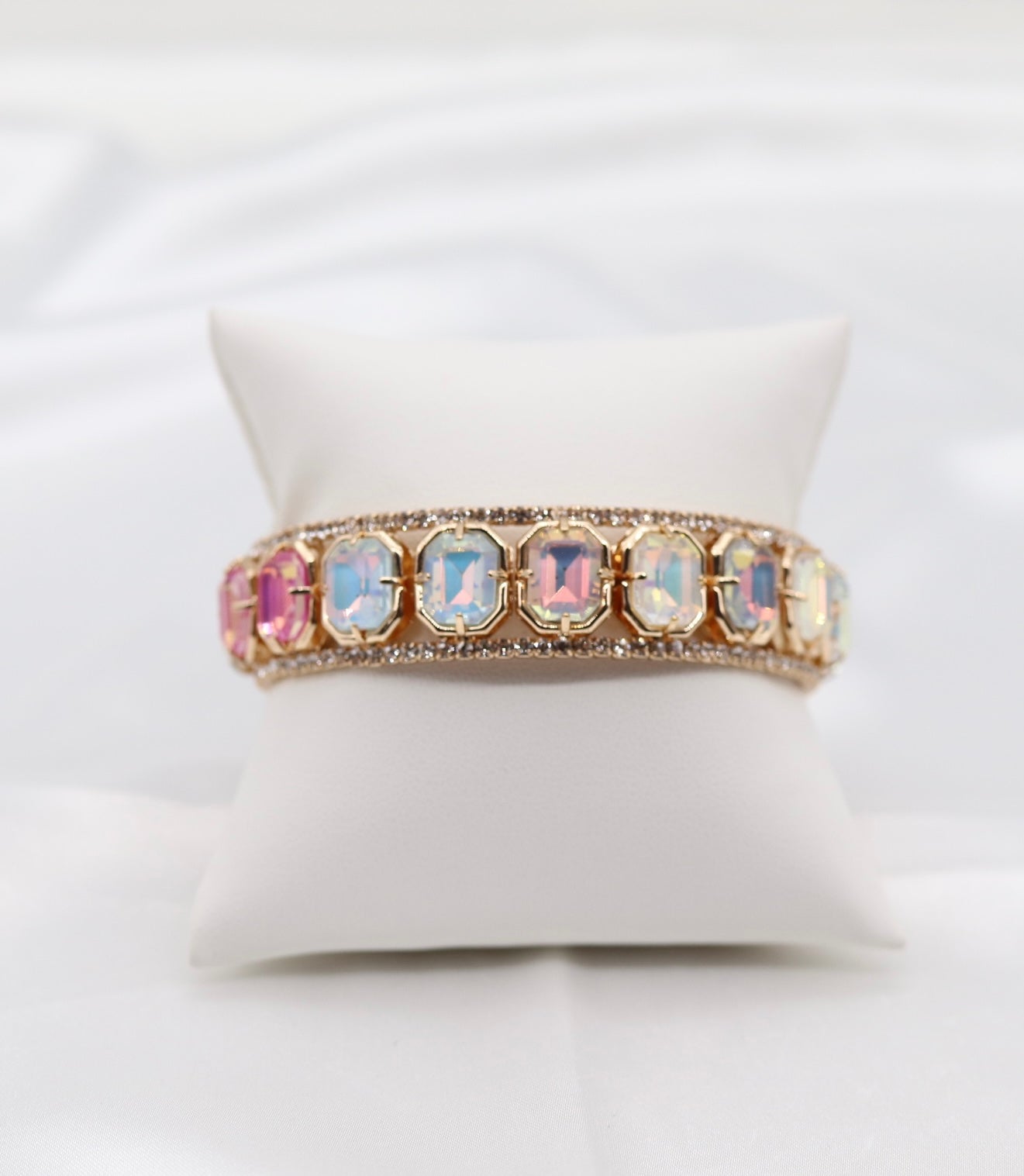 Pinkish Crystal Rhinestone Stretchable Bracelet