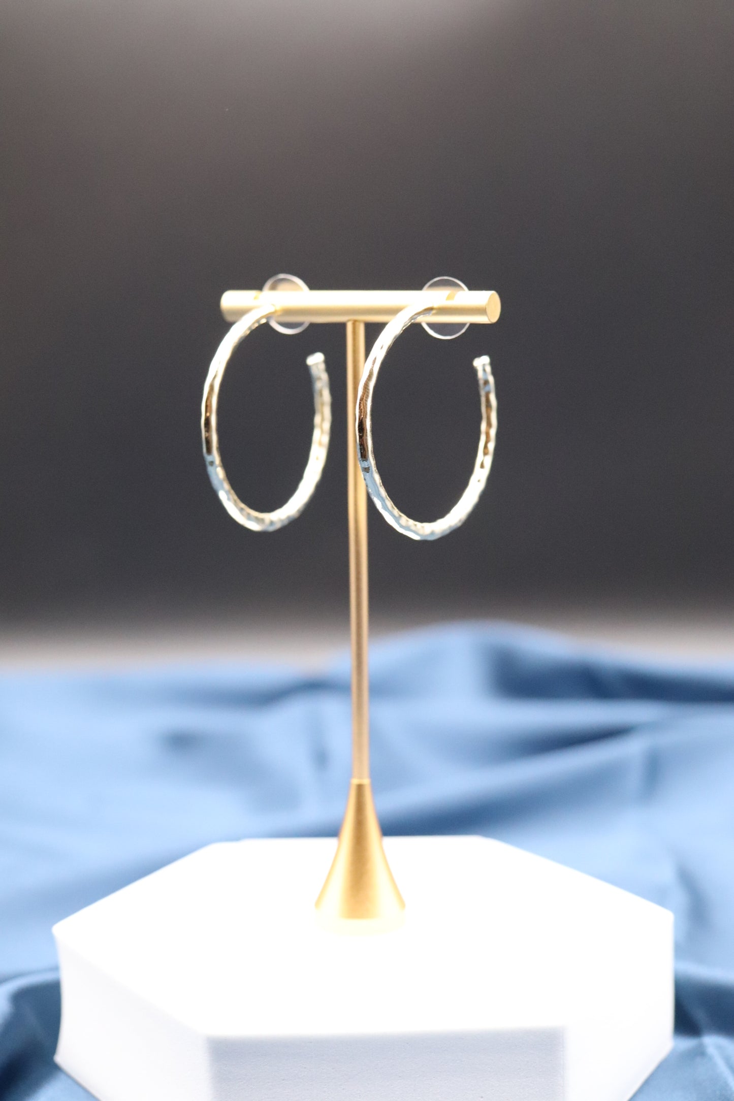 Hammered Gold Hoop Earrings