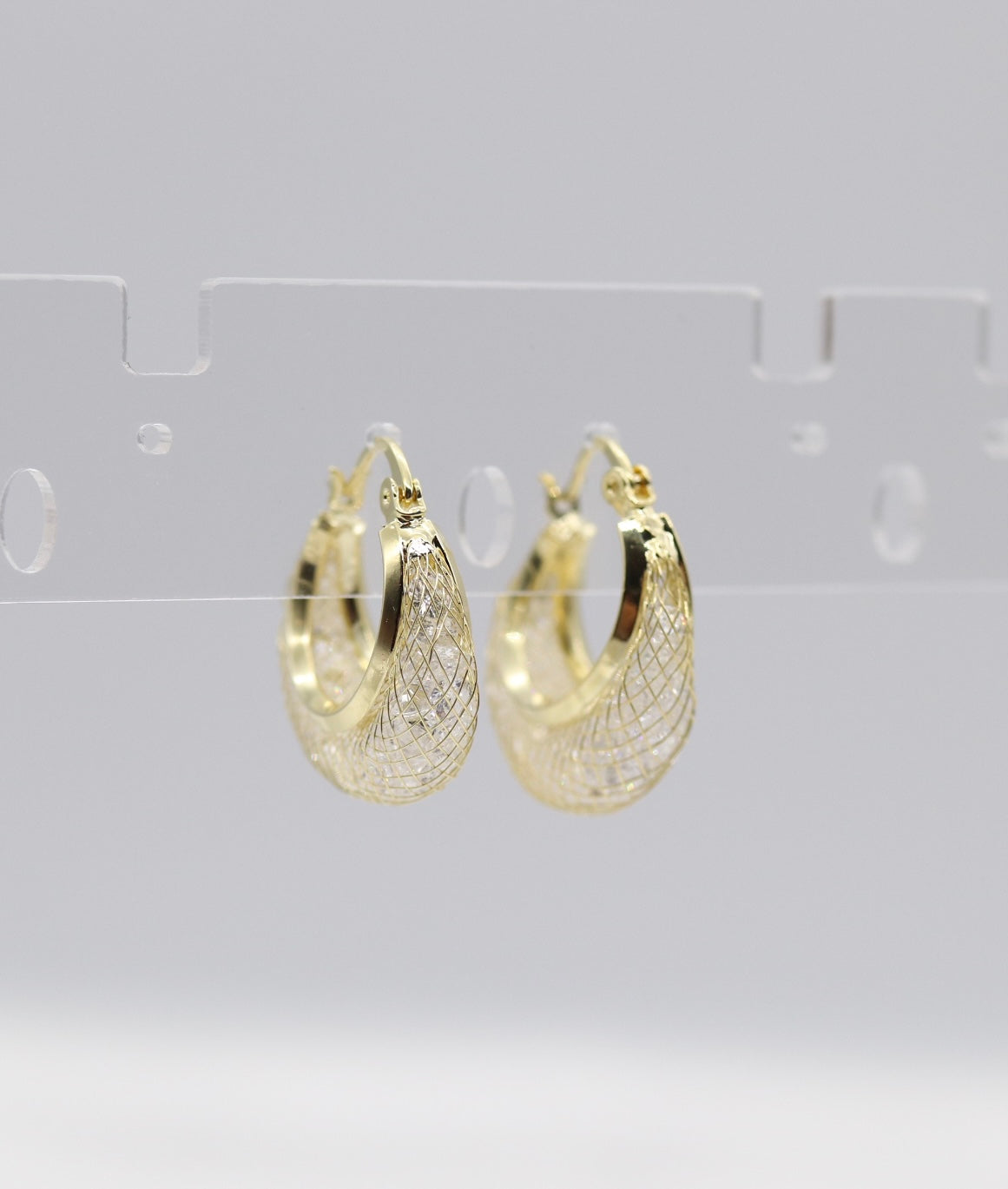 Textured Diamond-Cut Gold Hoop Earrings