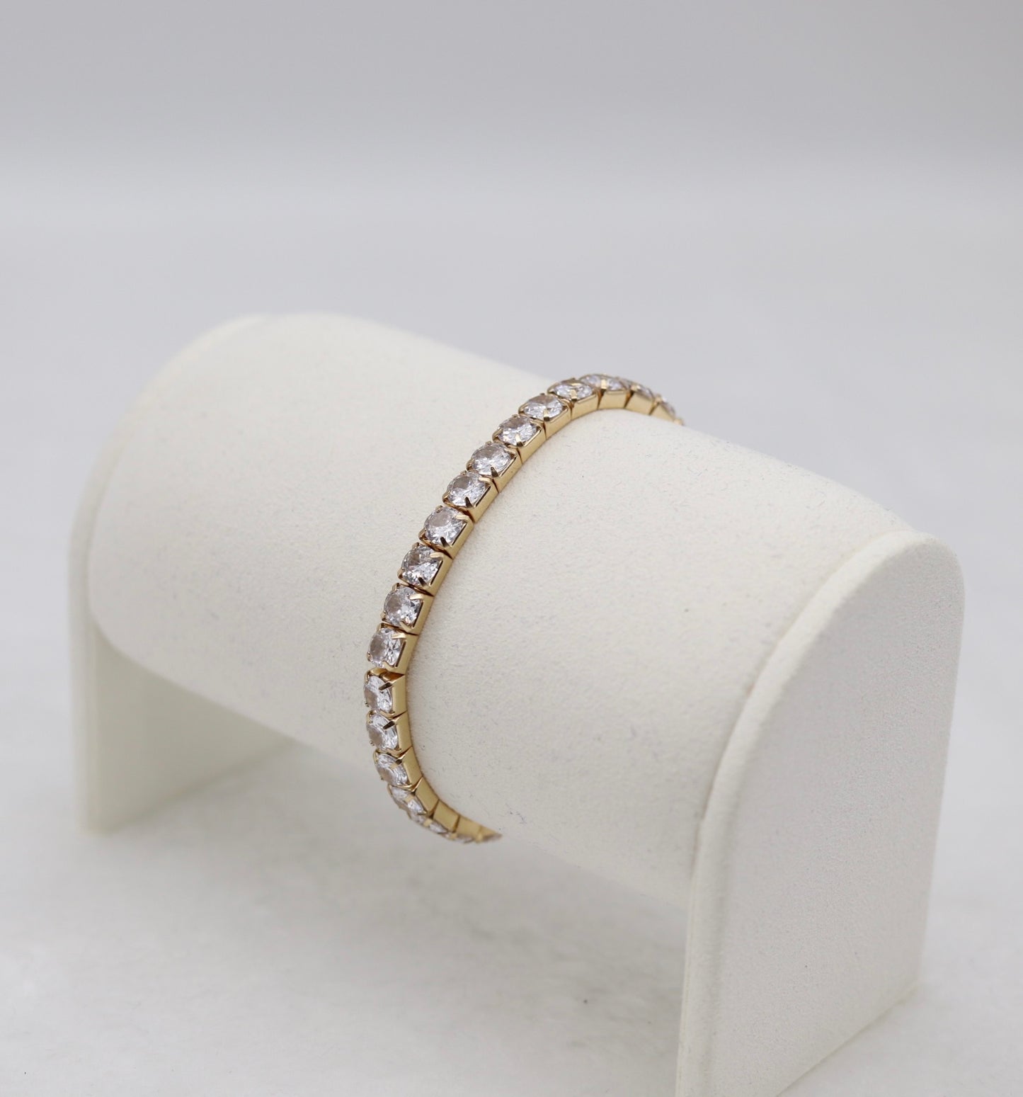 Gold CZ Stretch Tennis Bracelet
