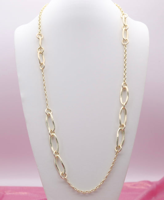 Matte Long PaperClip Necklace