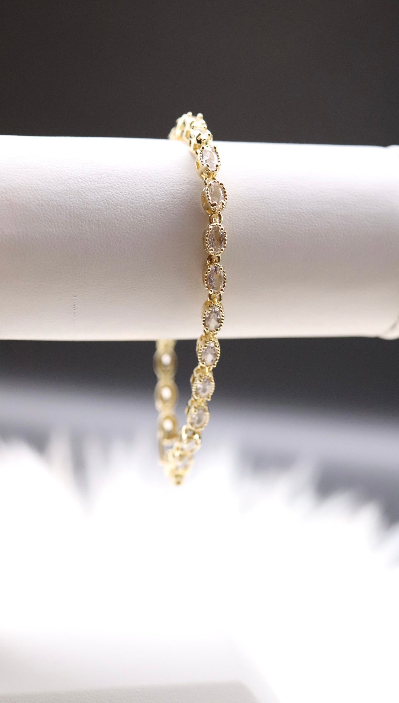 Oval Crystal Clear Gemstone Tennis Bracelet