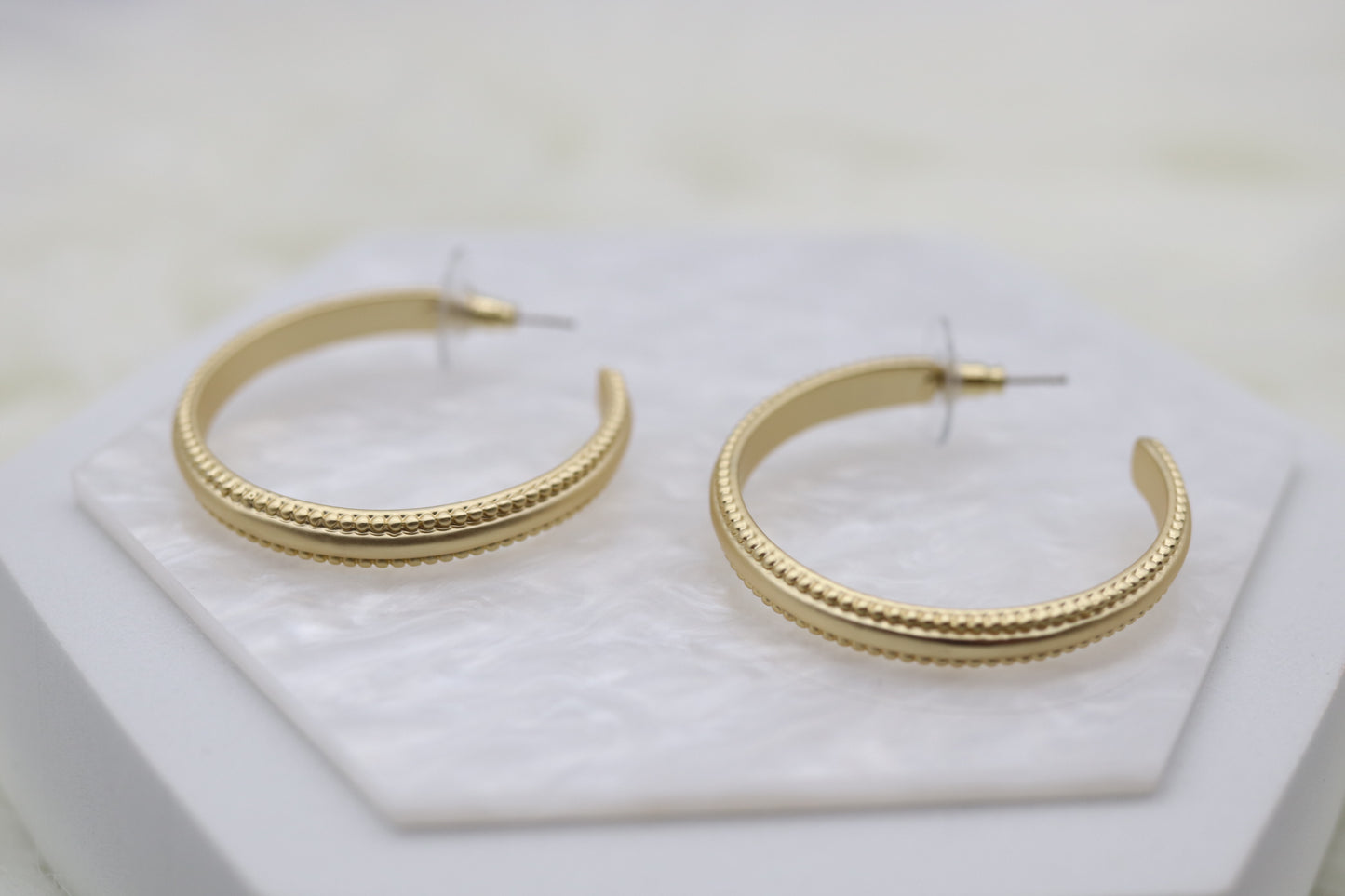 Matte Gold Hoop Earrings