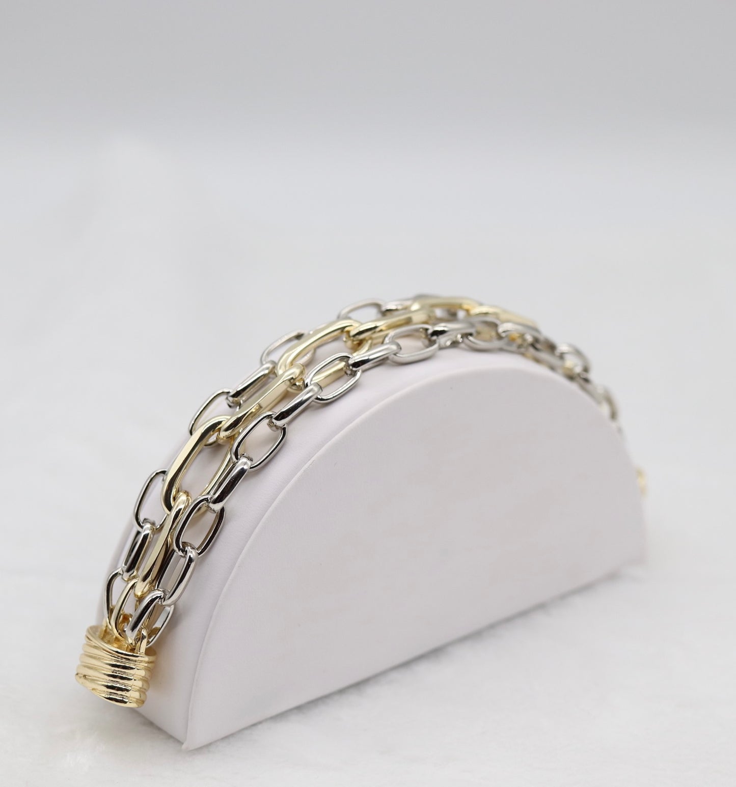 Chunky Two-Tone Chain Link Bracelet in Gold and Silver