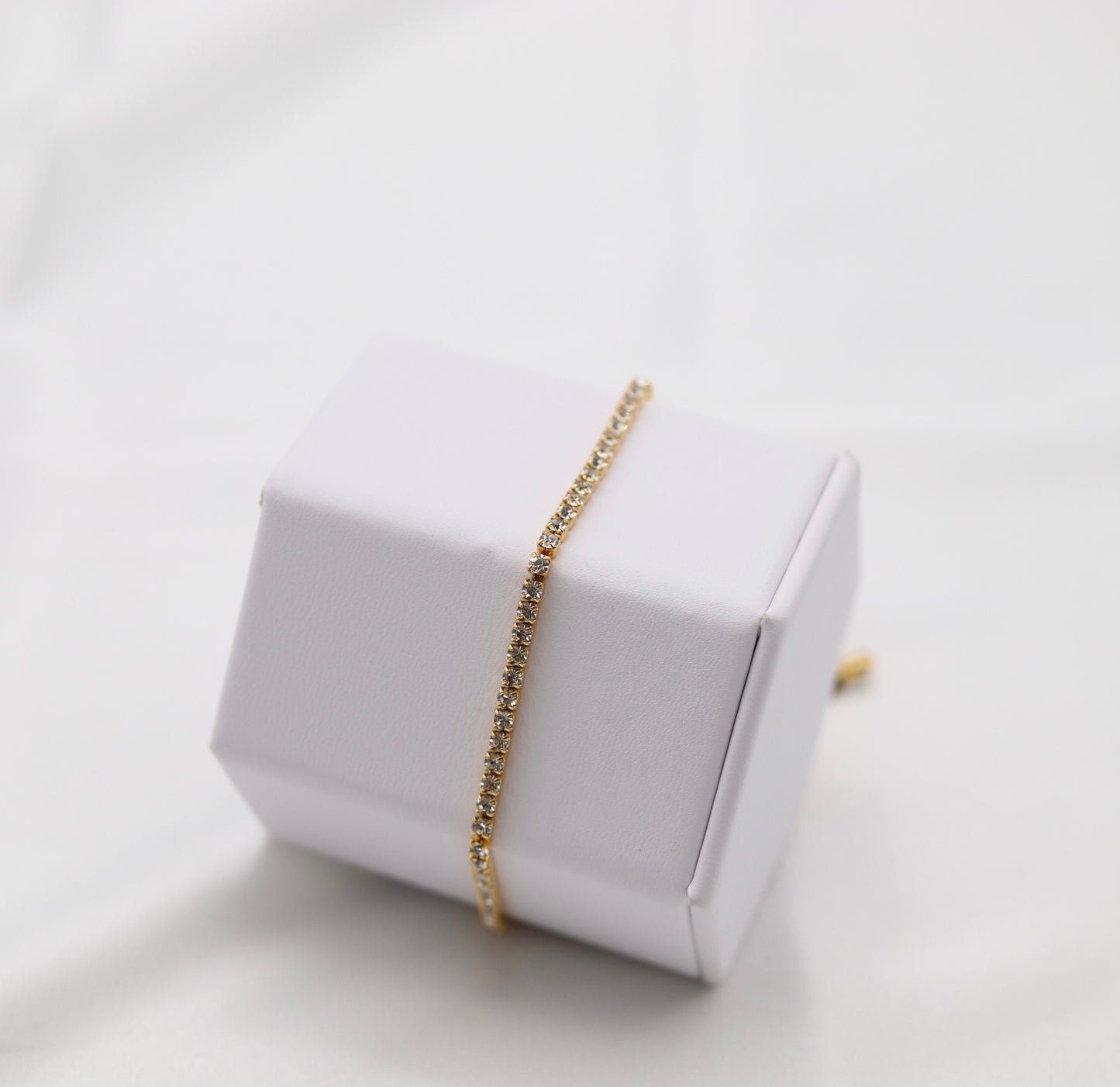 CZ Thin Gold Tennis Bracelet