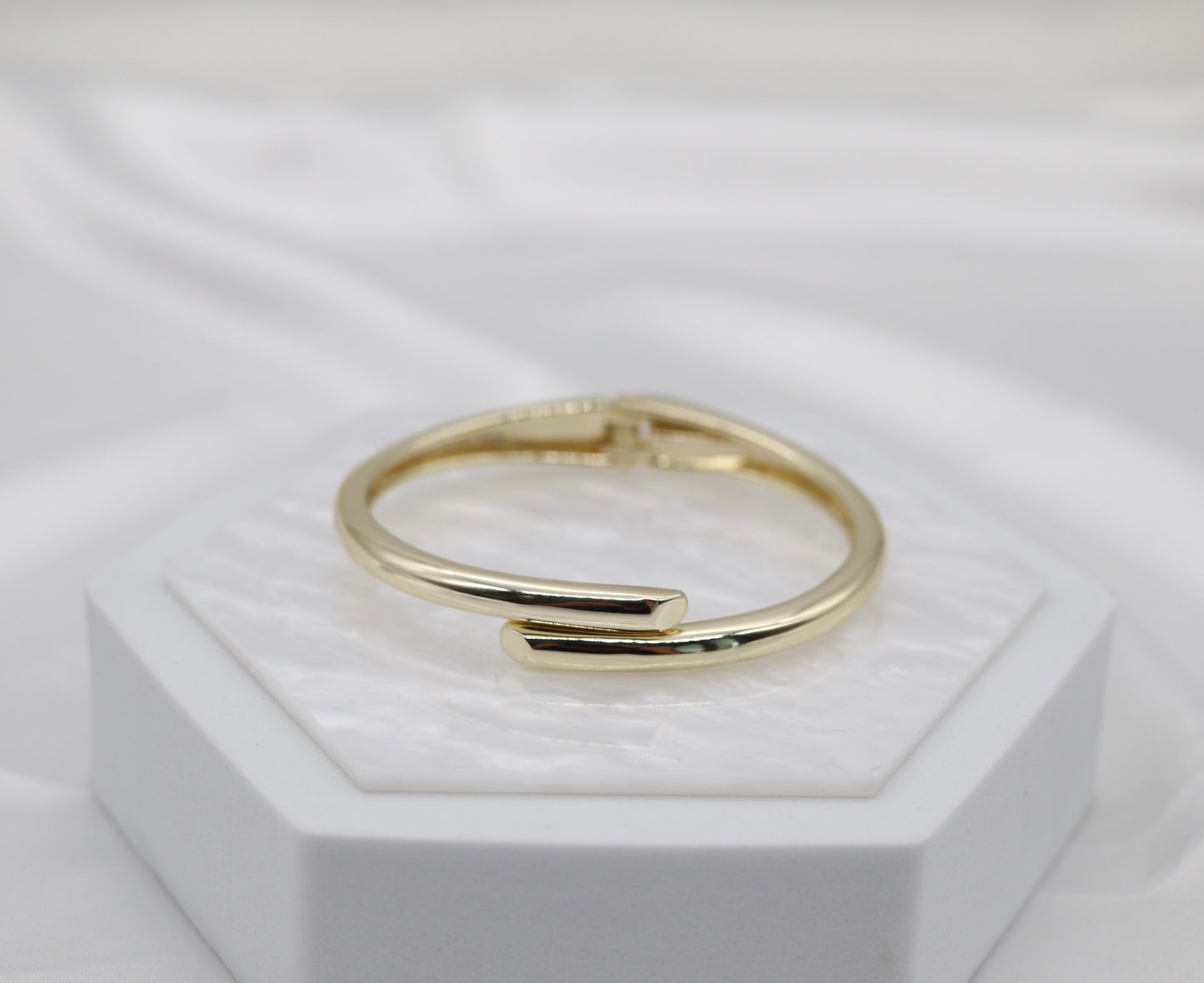 Gold Wrap Hinge Bangle Bracelet