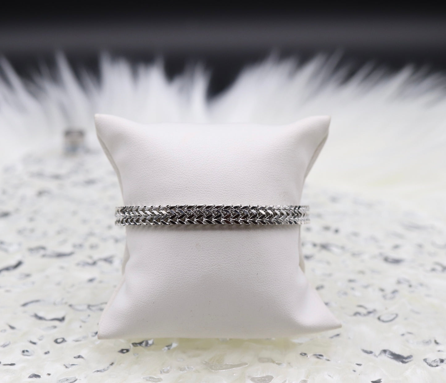 Silver Snake Textured Bracelet