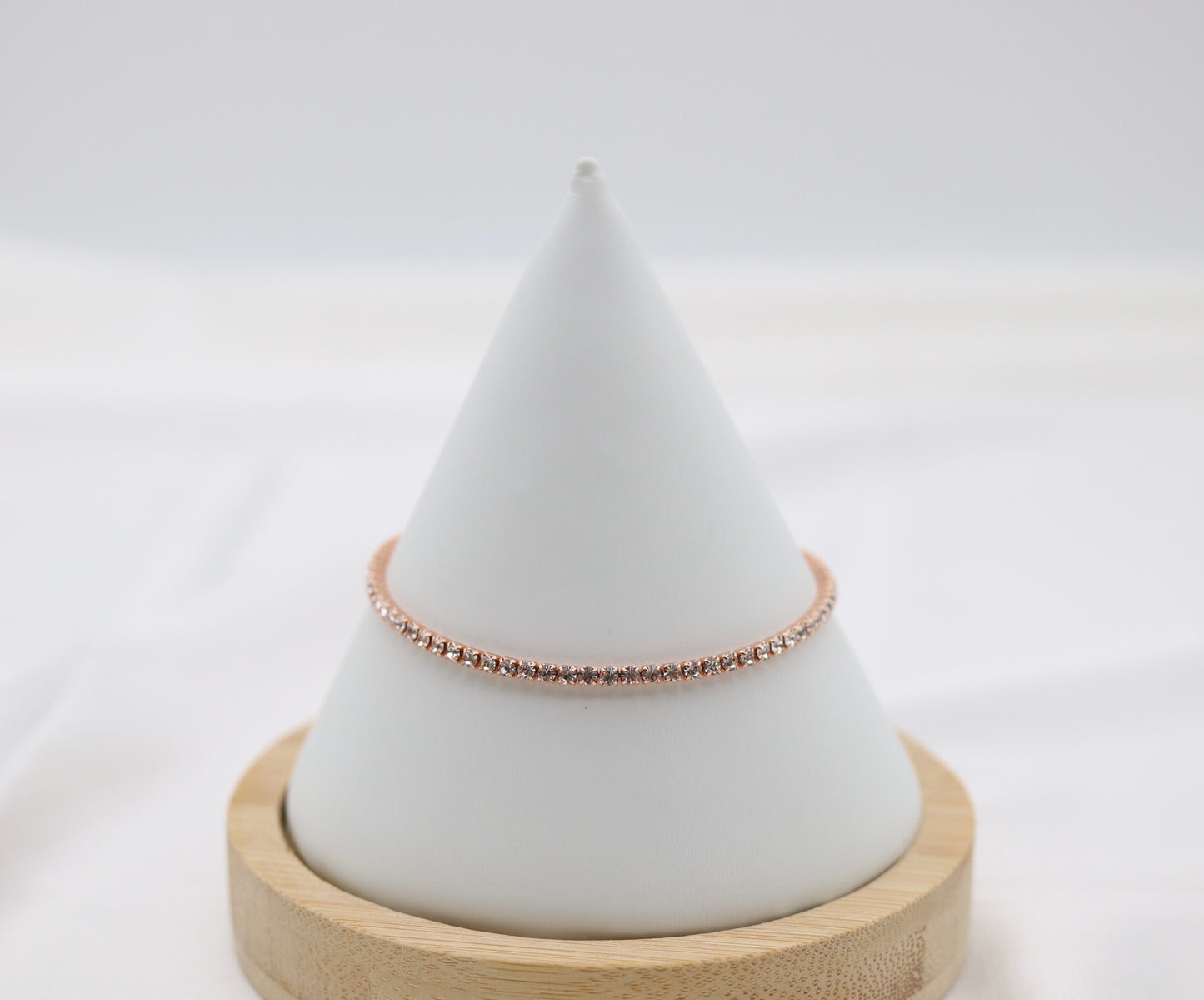 CZ Thin Rose Gold Tennis Bracelet