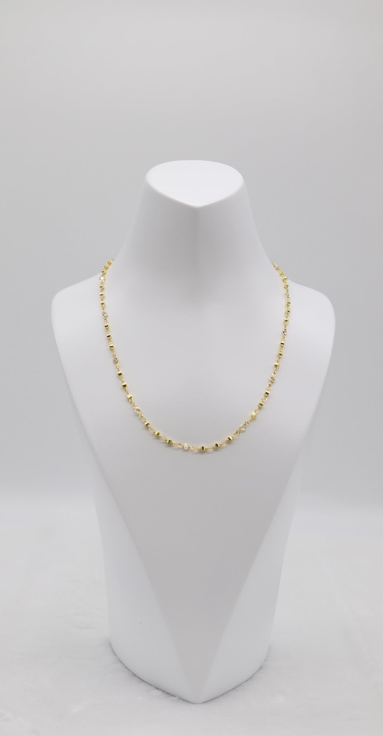 Delicate Gold Beaded Chain Necklace