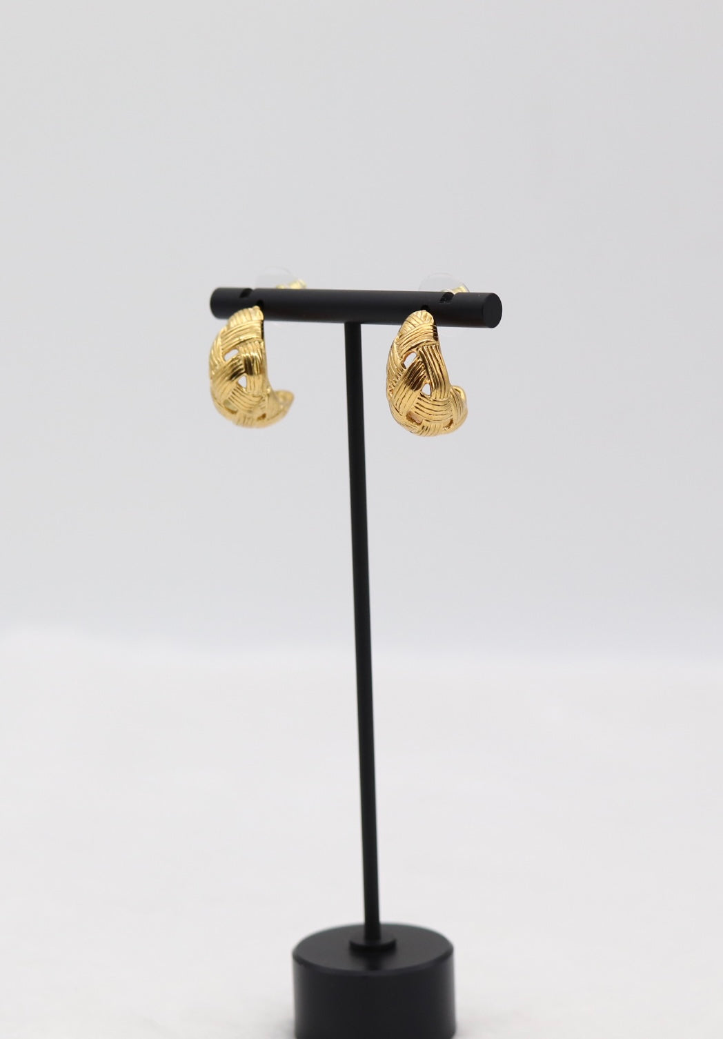 Woven Gold Statement Earrings
