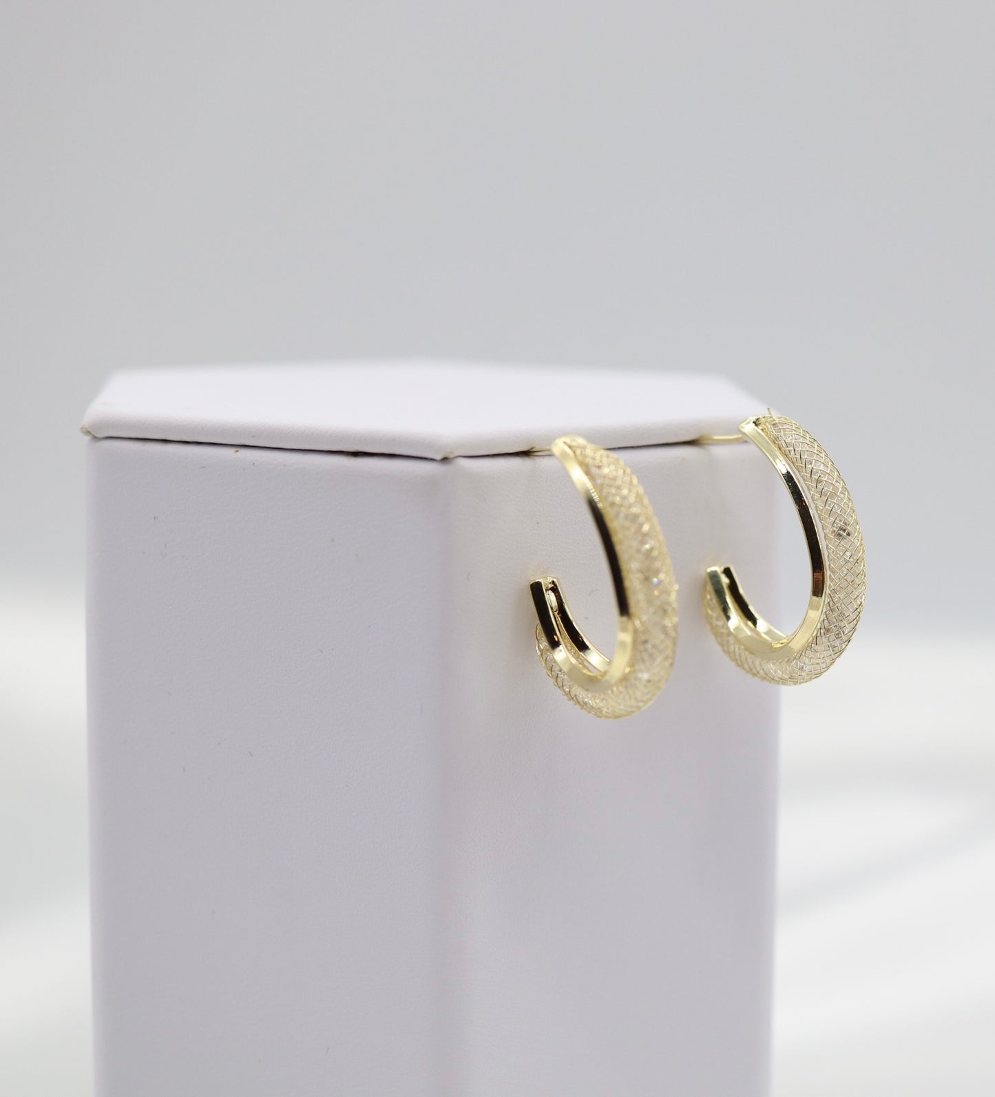 Classic Textured Gold Huggie Earrings