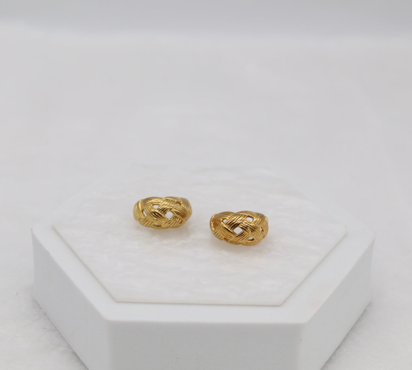 Woven Gold Statement Earrings
