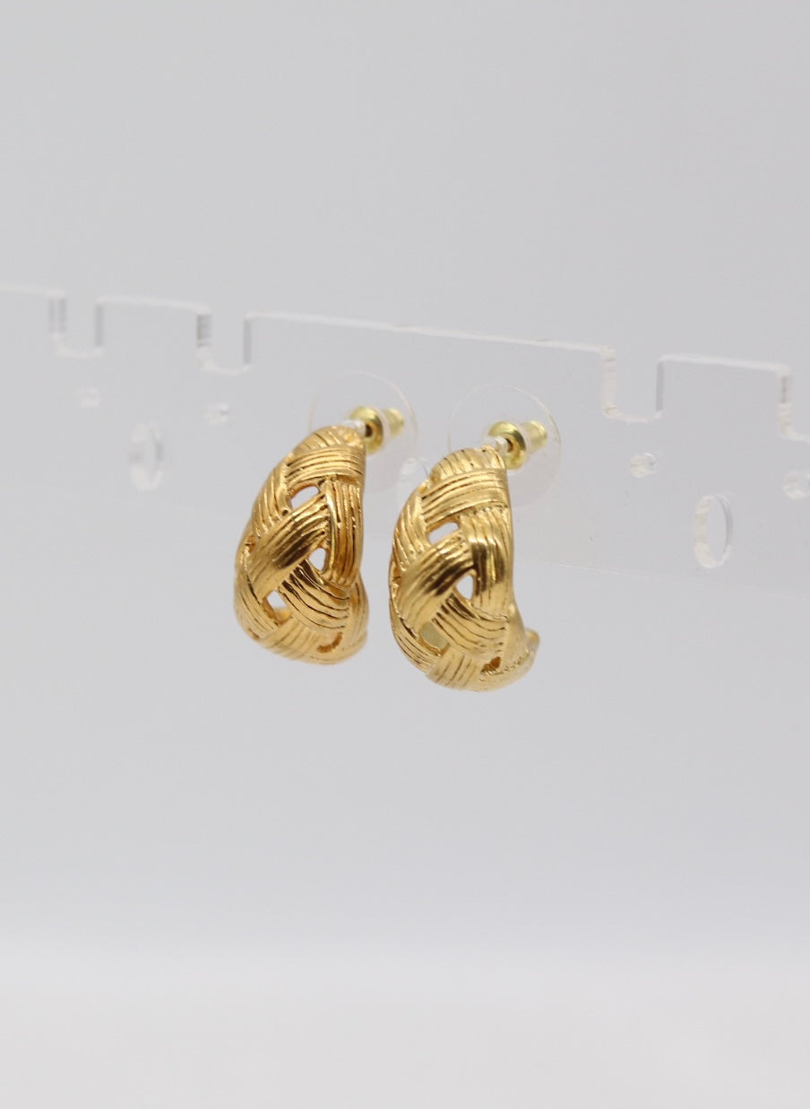 Woven Gold Statement Earrings
