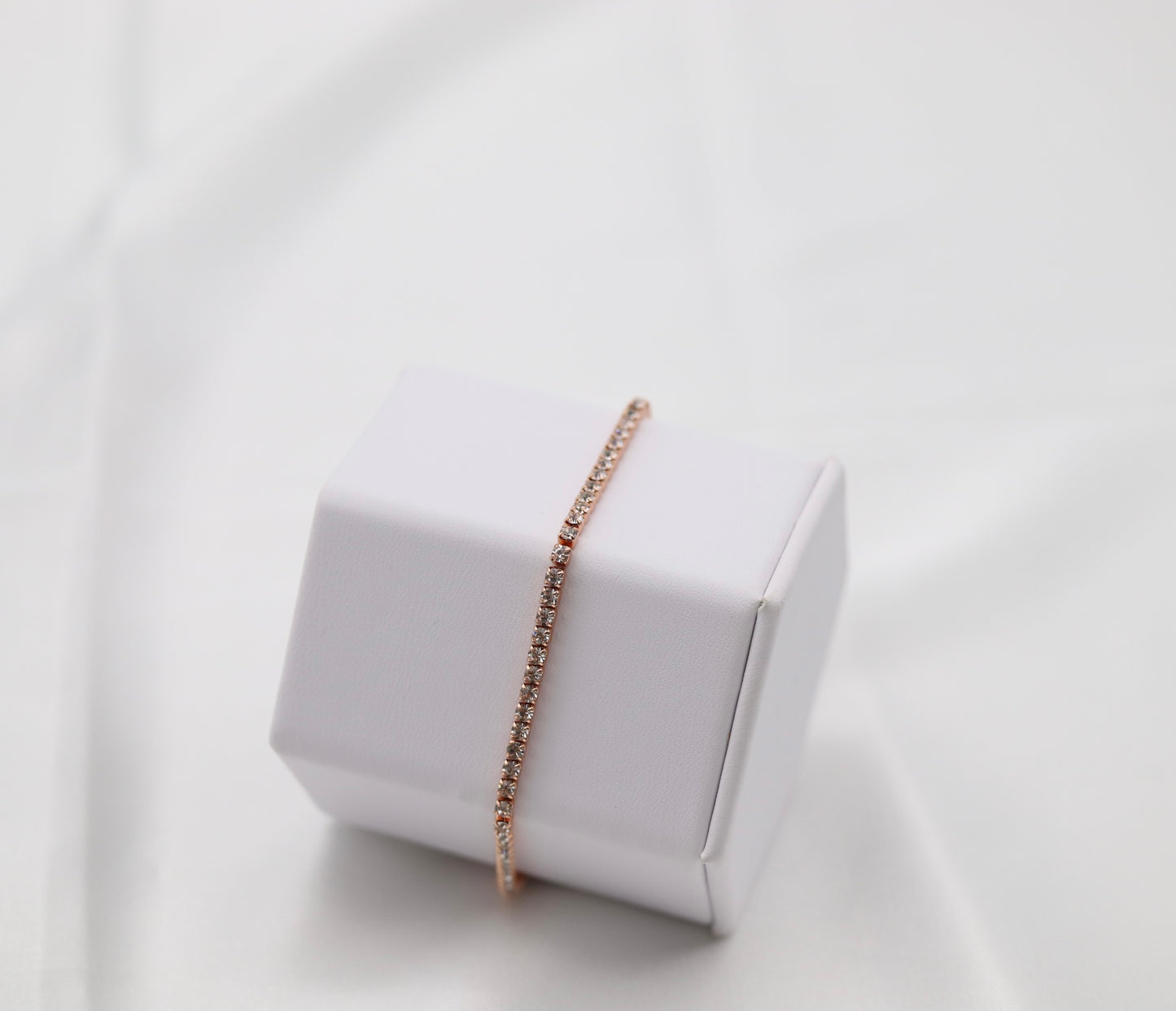 CZ Thin Rose Gold Tennis Bracelet