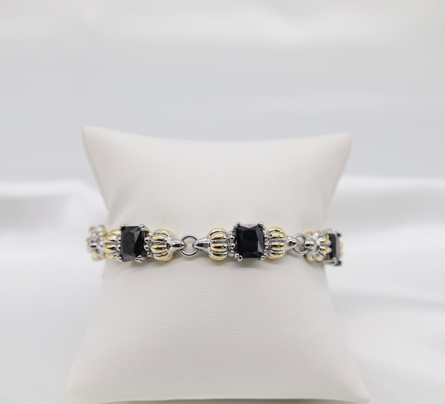Black Onyx Station Bracelet