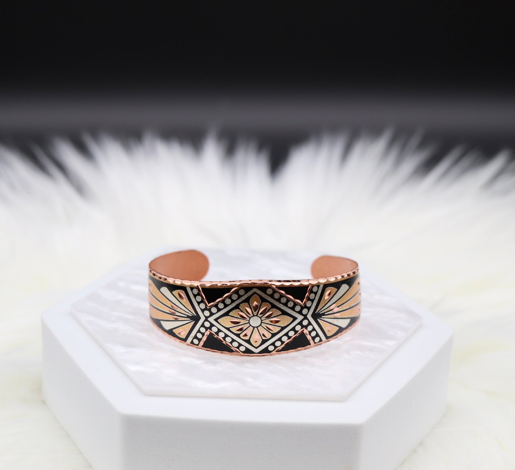 Gold and Black Copper Bracelet - Main Image