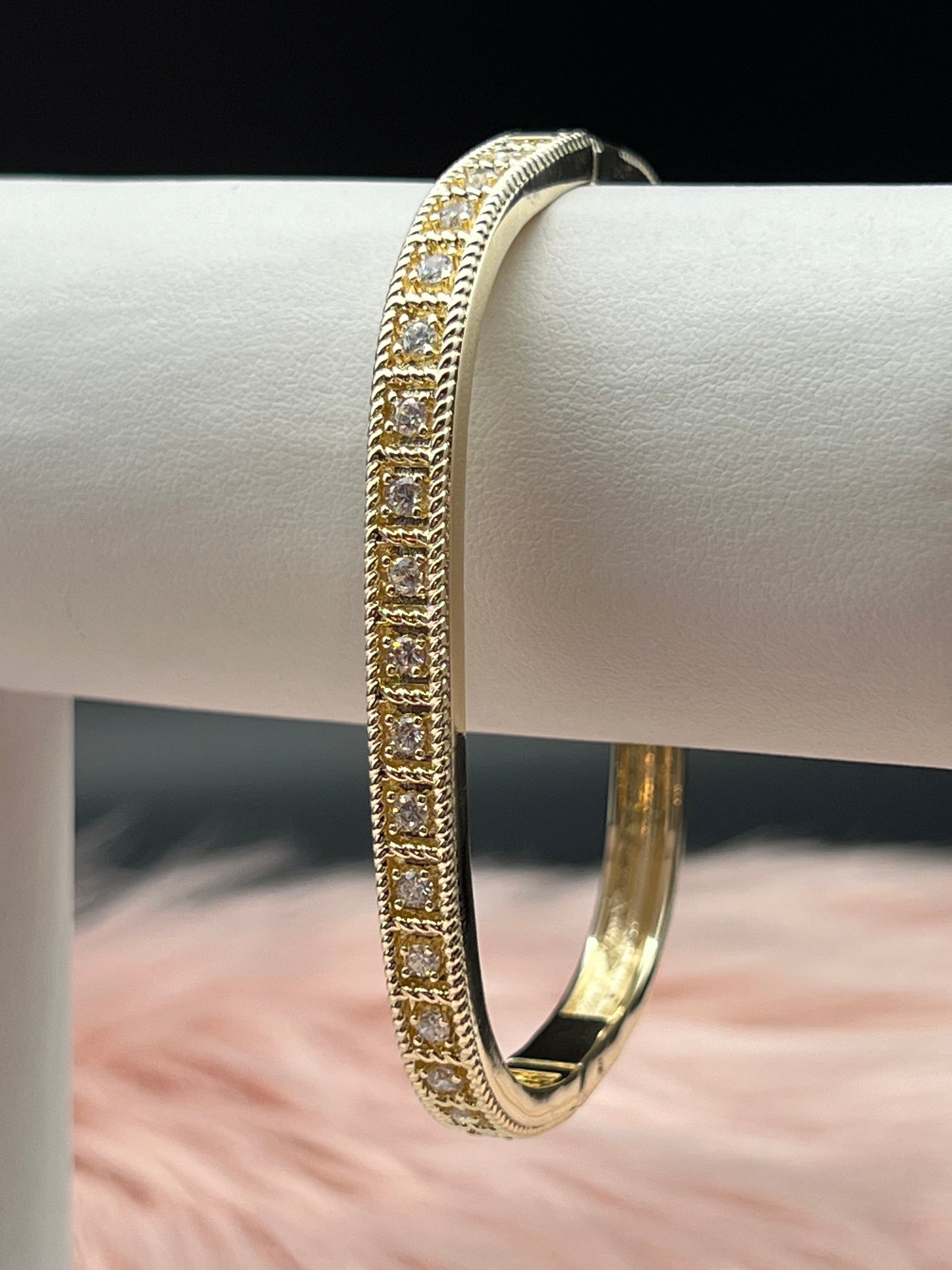 CZ Diamond Square Bangle Bracelet
