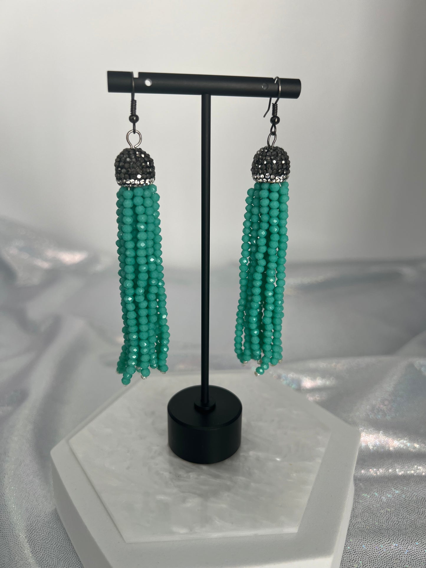 Sterling Turquoise Tassel Earrings