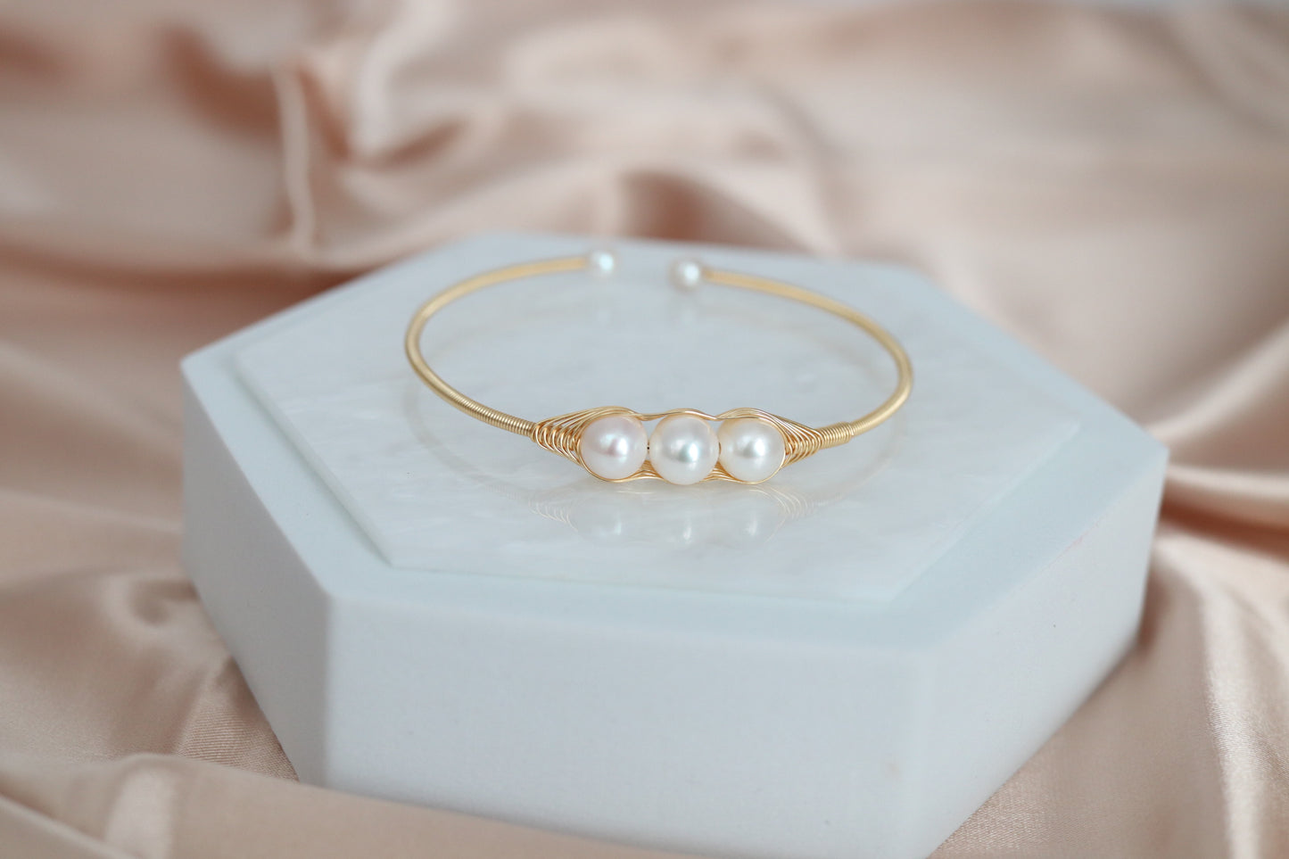 Three Fresh Water Pearls with Gold Filled Wiring