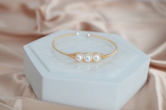 Three Fresh Water Pearls with Gold Filled Wiring