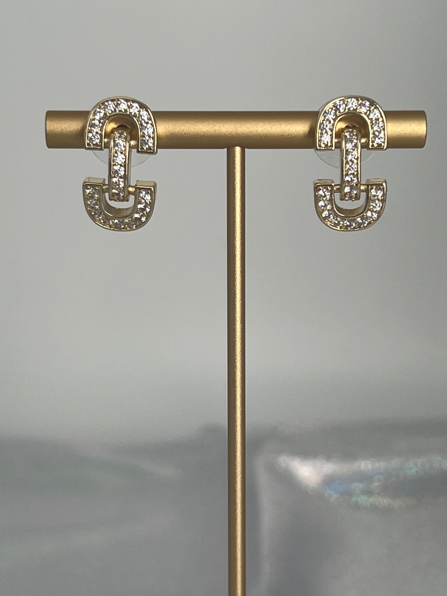 Gold CZ Huggie Earrings