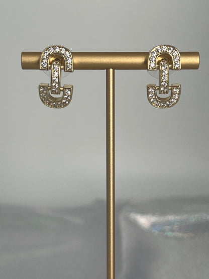 Gold CZ Huggie Earrings