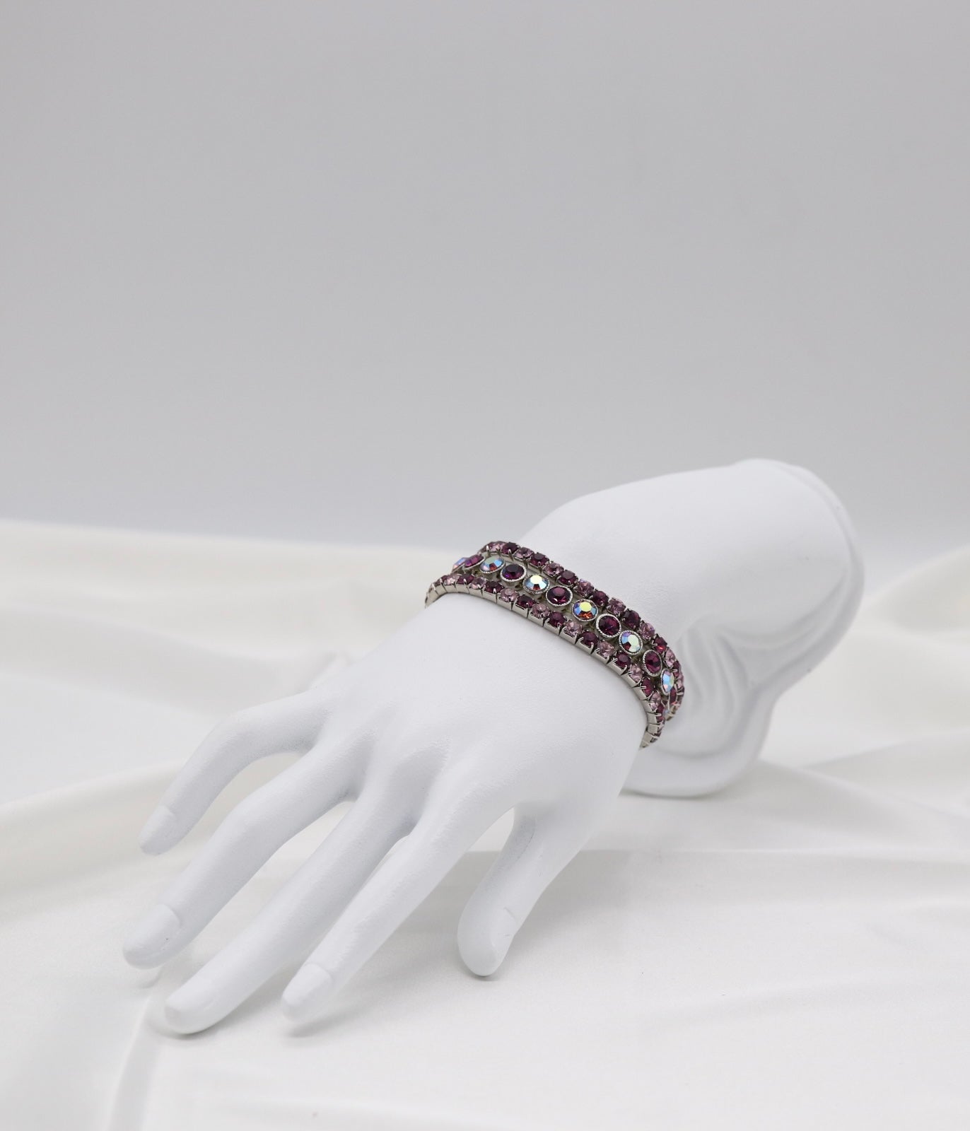 Purple Aurora Crystal Round-Cut Bracelet