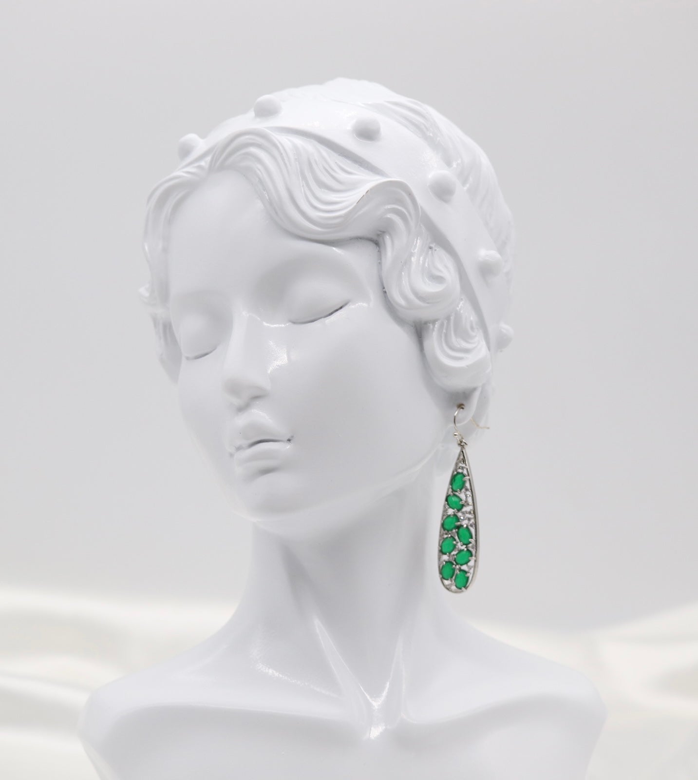 Emerald Bezel Set Teardrop Earrings