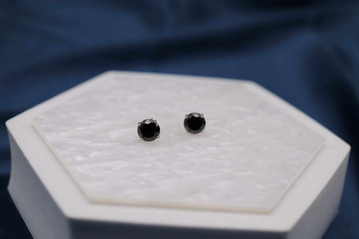 Charcoal Gemstone Stud Earrings
