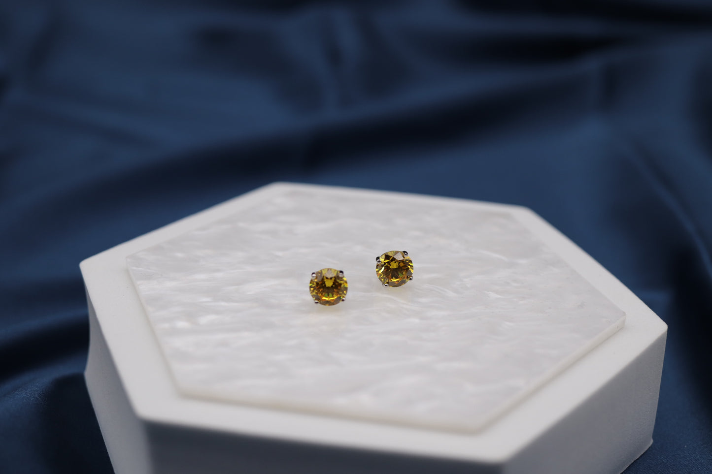Yellow Gemstone Stud Earrings