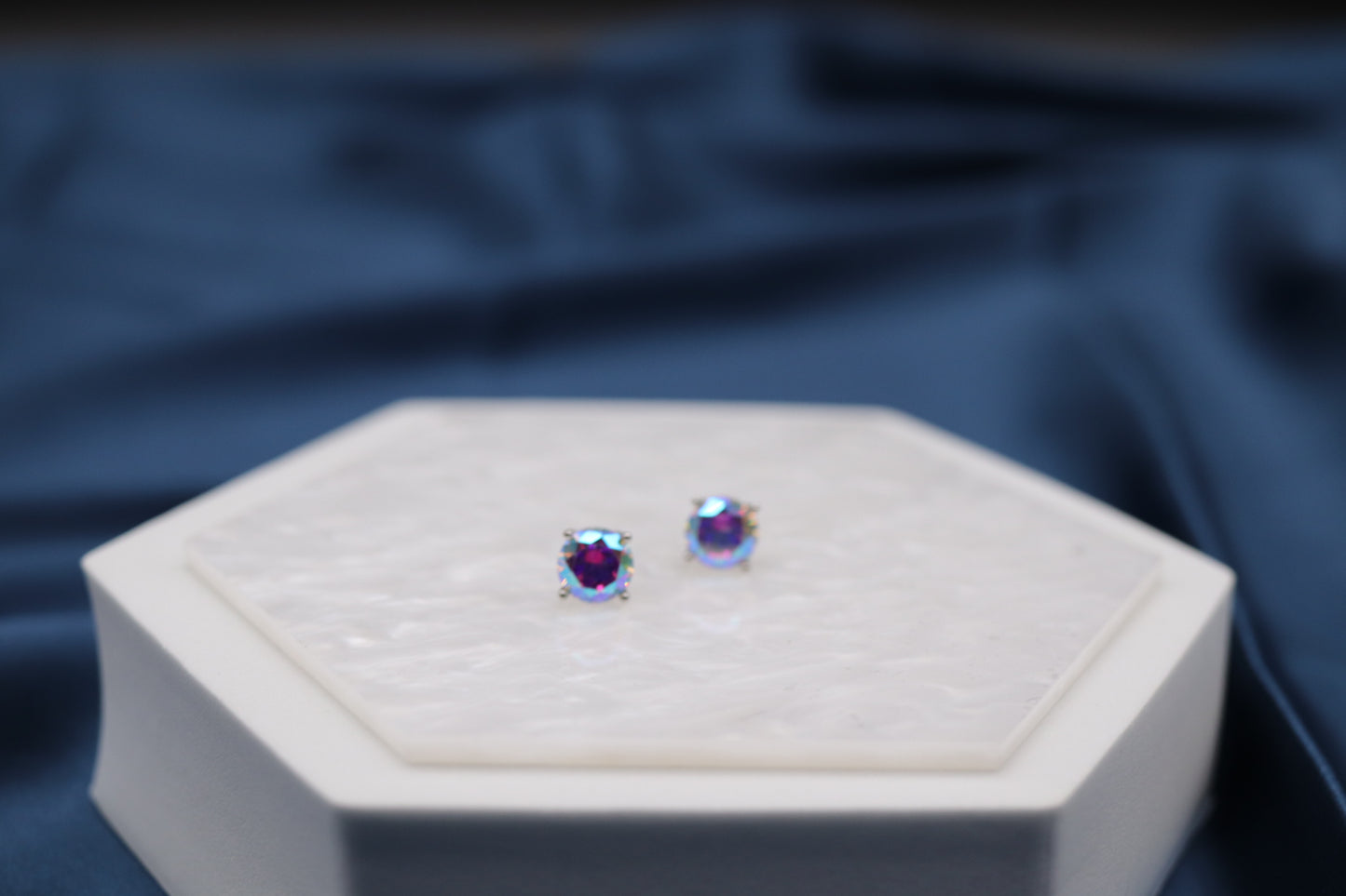Sparkling Gemstone Stud Earrings