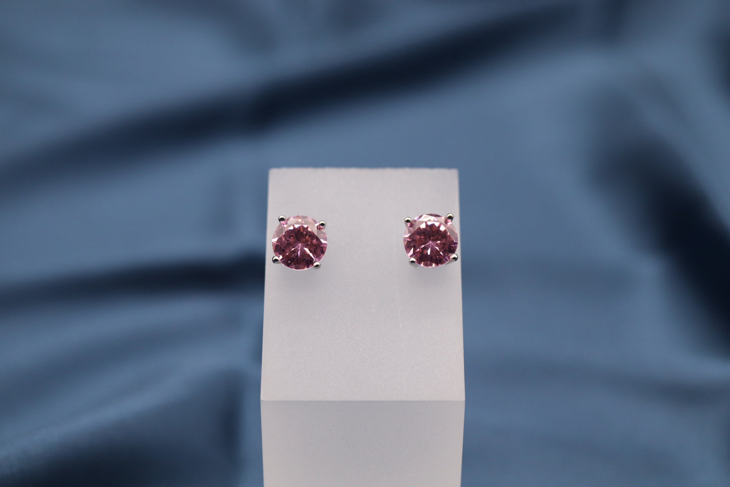 Pink Gemstone Stud Earrings