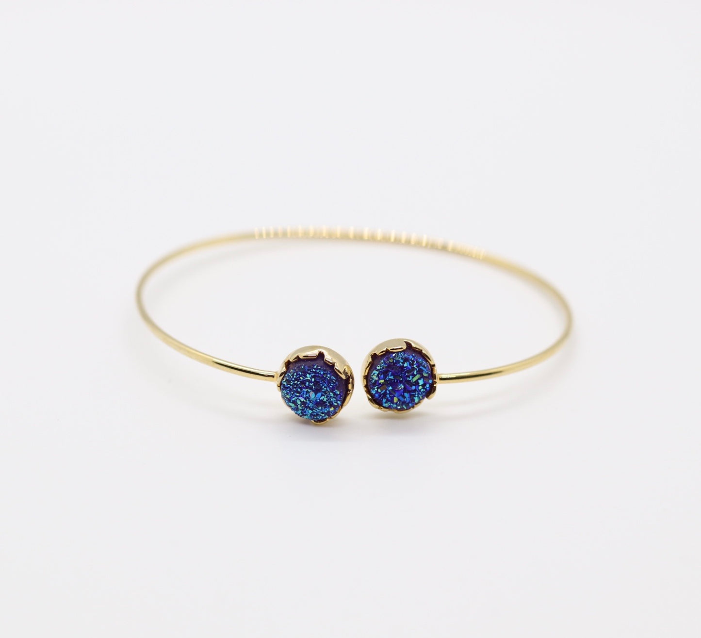 Navy Blue Paved Stone Cuff Bracelet
