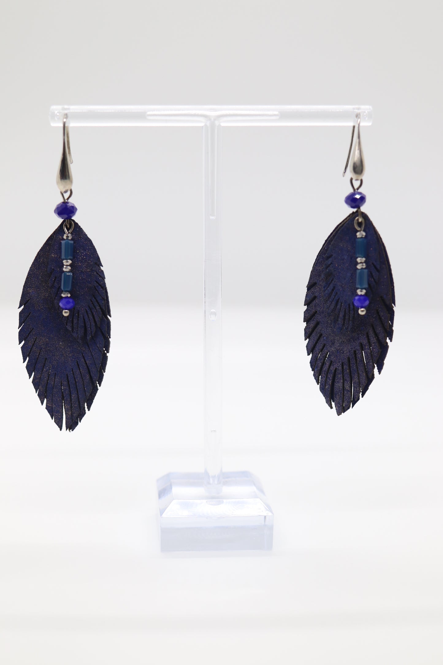 Blue Feather Earrings