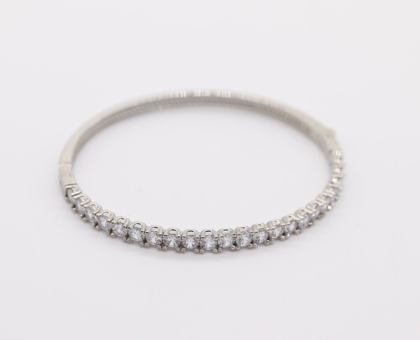 Sterling Silver Bangle with CZ Diamonds!!